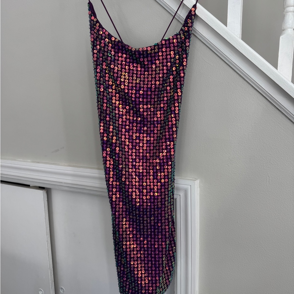 Oh Polly Iridescent Sequin Dress